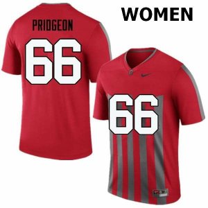 Women's Ohio State Buckeyes #66 Malcolm Pridgeon Throwback Nike NCAA College Football Jersey Trade HKB8244FF